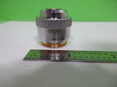 MICROSCOPE PART LEITZ GERMANY OBJECTIVE 4X 170- OPTICS AS IS BIN#W7-89