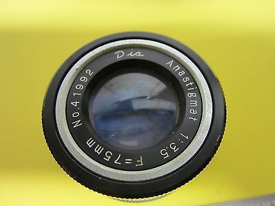 VINTAGE SCIENTIFIC LENS CAMERA DIA ANASTIGMAT 41992 OPTICS BIN#A5-N-91