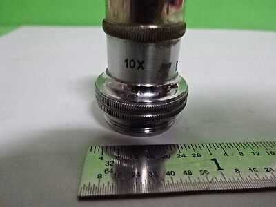 MICROSCOPE PART VINTAGE OBJECTIVE LEITZ GERMANY 10X 3 OPTICS AS IS #B2-M-09