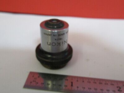 NIKON JAPAN OPTICS 4X OBJECTIVE LENS MICROSCOPE PART AS PICTURED &4B-A-63