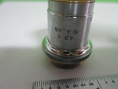 MICROSCOPE PART OBJECTIVE SPENCER USA 43X OPTICS AS IS BIN#S6-05