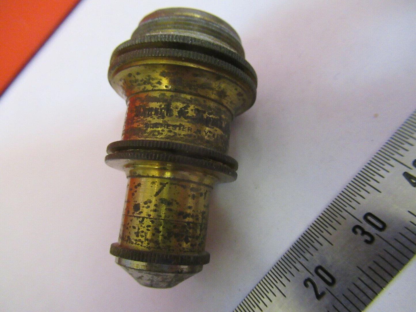 BAUSCH LOMB ANTIQUE BRASS OBJECTIVE MICROSCOPE PART AS PICTURED  Q3-B-13