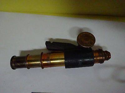 MICROSCOPE PART SMALL ANTIQUE TUBUS + EYEPIECE + OBJECTIVE OPTICS AS IS BN#X3-12