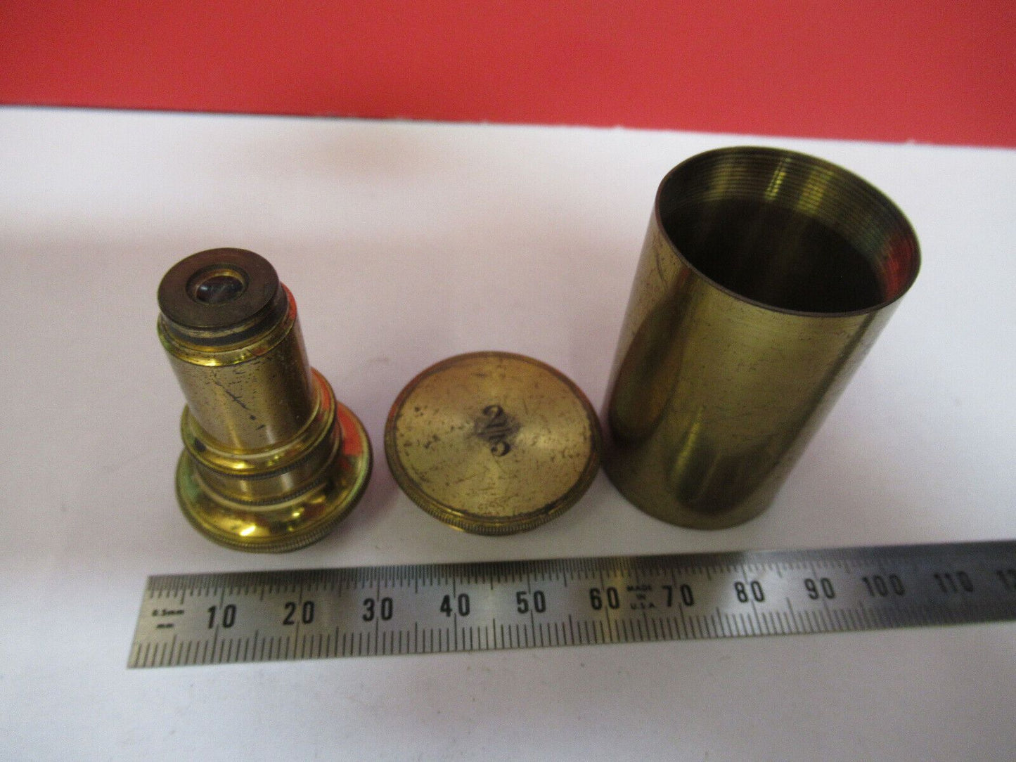 ANTIQUE  SEIBERT GERMANY 2/3 OBJECTIVE MICROSCOPE PART AS PICTURED G4-A-116