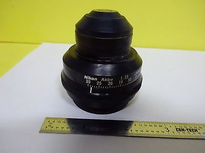 MICROSCOPE PART SUBSTAGE CONDENSER ABBE + IRIS NIKON JAPAN AS IS BIN#X7-20