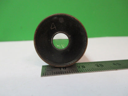 ERNST LEITZ GERMANY EYEPIECE "4" OPTICS MICROSCOPE  PART AS PICTURED #H9-C-24