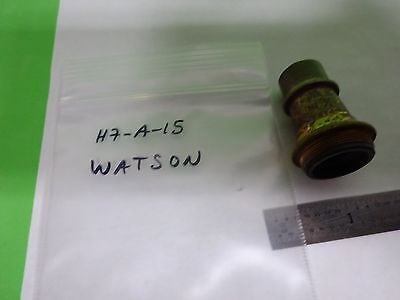 MICROSCOPE PART OBJECTIVE WATSON UK 1/6 VINTAGE OPTICS AS IS BIN#H7-A-15