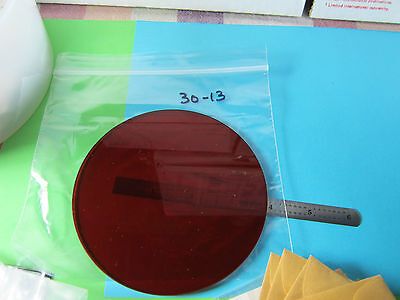 OPTICAL LARGE REDDISH ORANGE GLASS FILTER WINDOW LASER OPTICS BIN#30-13