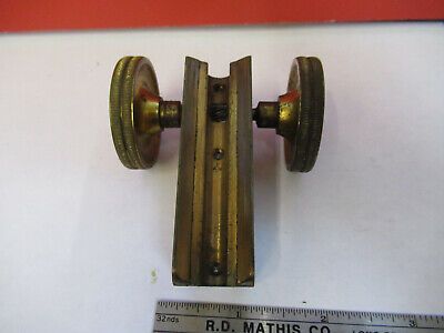 ANTIQUE MICROSCOPE PART LEITZ GERMANY BRASS GROSS STAGE  AS PICTURED &13-FT-31