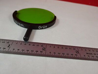 MICROSCOPE PART LEITZ GERMANY GREEN FILTER PANCHROM OPTICS AS IS #S4-A-01