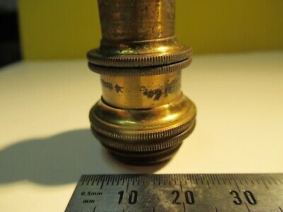 ANTIQUE BRASS OBJECTIVE BAUSCH LOMB 4mm OPTICS MICROSCOPE as pictured &14-C-05