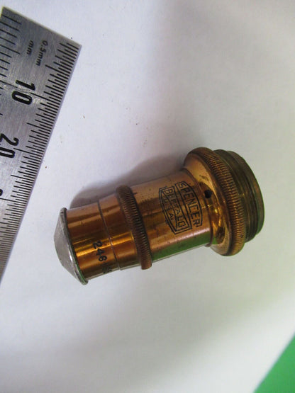 ANTIQUE BRASS OBJECTIVE SPENCER 44X LENS MICROSCOPE PART AS PICTURED &H9-C-10