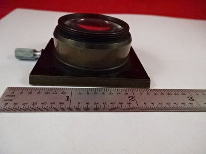 UNKNOWN LENS OPTICAL BRASS MOUNTED MICROSCOPE PART OPTICS AS IS &33-A-53