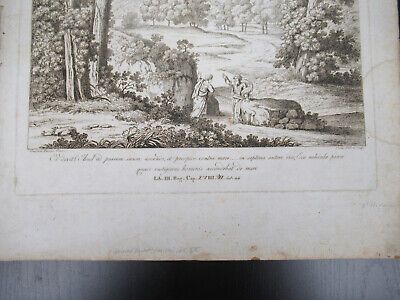 ANTIQUE ETCHING ITALIA ROME CIRCA 1810 GASPARD DUGHET PIETRO PARBONI AS PICTURED