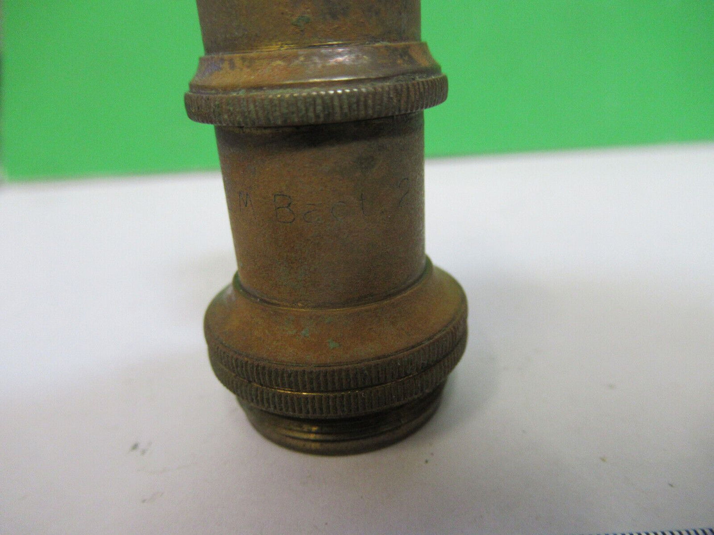 RUSTY ANTIQUE BRASS ERNST LEITZ OBJECTIVE MICROSCOPE PART AS PICTURED &H9-A-43