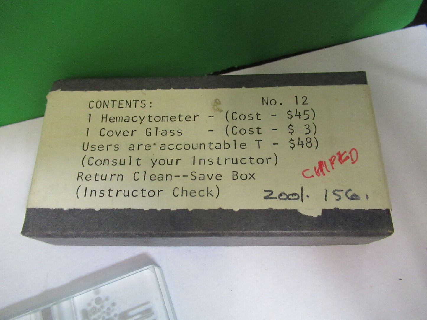 LEVY CHAMBER HEMACYTOMETER NEUBAUER SLIDE MICROSCOPE PART AS PICTURED &Z7-A-50