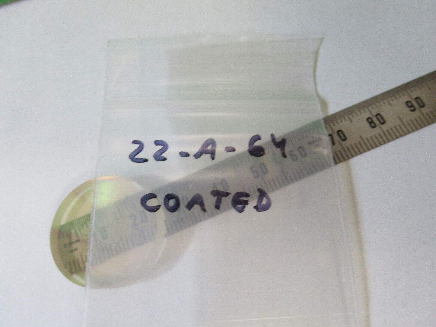 OPTICAL COATED FLAT GLASS LENS OPTICS AS PICTURED &22-A-64