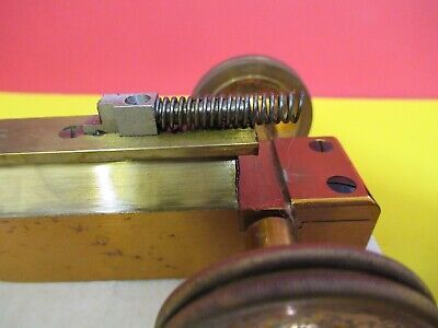 ANTIQUE BRASS SPENCER BUFFALO STAGE MICROMETER MICROSCOPE PART AS PIC &FT-6-150