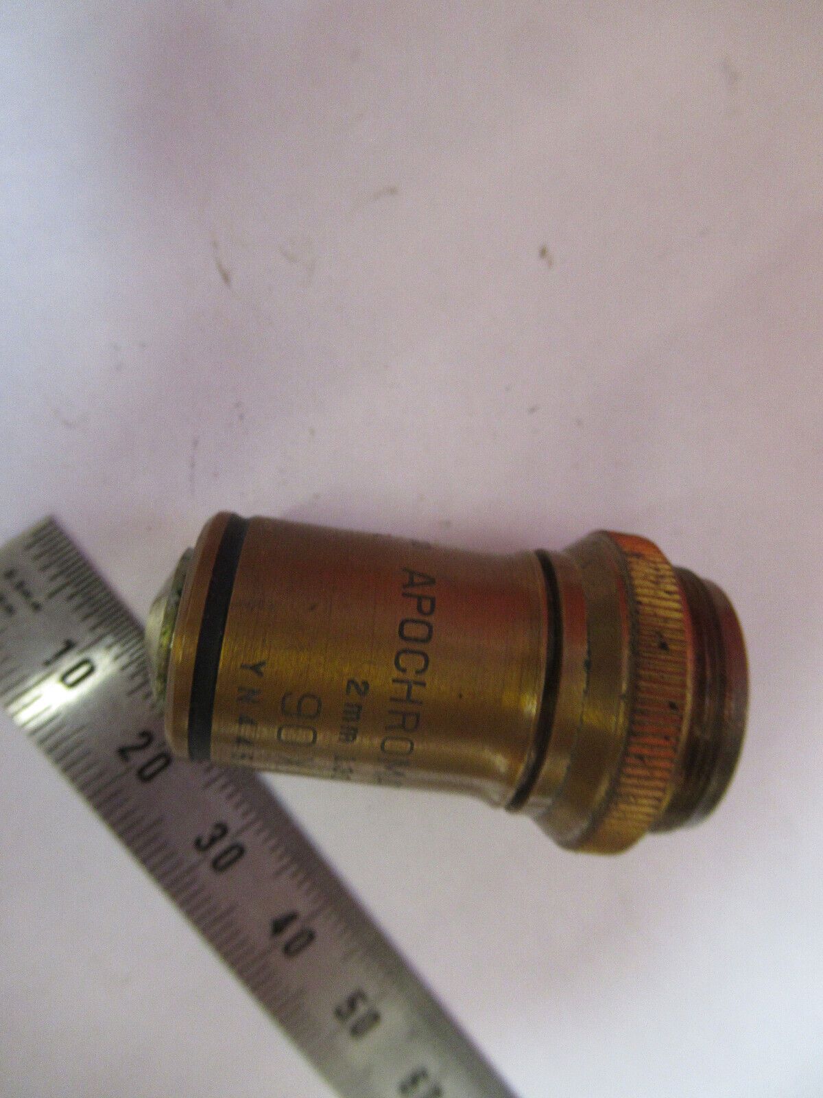 ANTIQUE APO BAUSCH LOMB OBJECTIVE 90X  MICROSCOPE PART AS PICTURED &S9-A-56