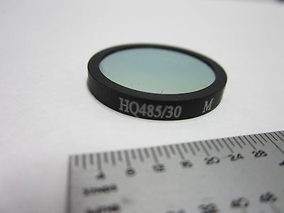 OPTICAL COATED HQ485/30 BLUE FILTER LASER OPTICS AS IS BIN#Q4-R-36