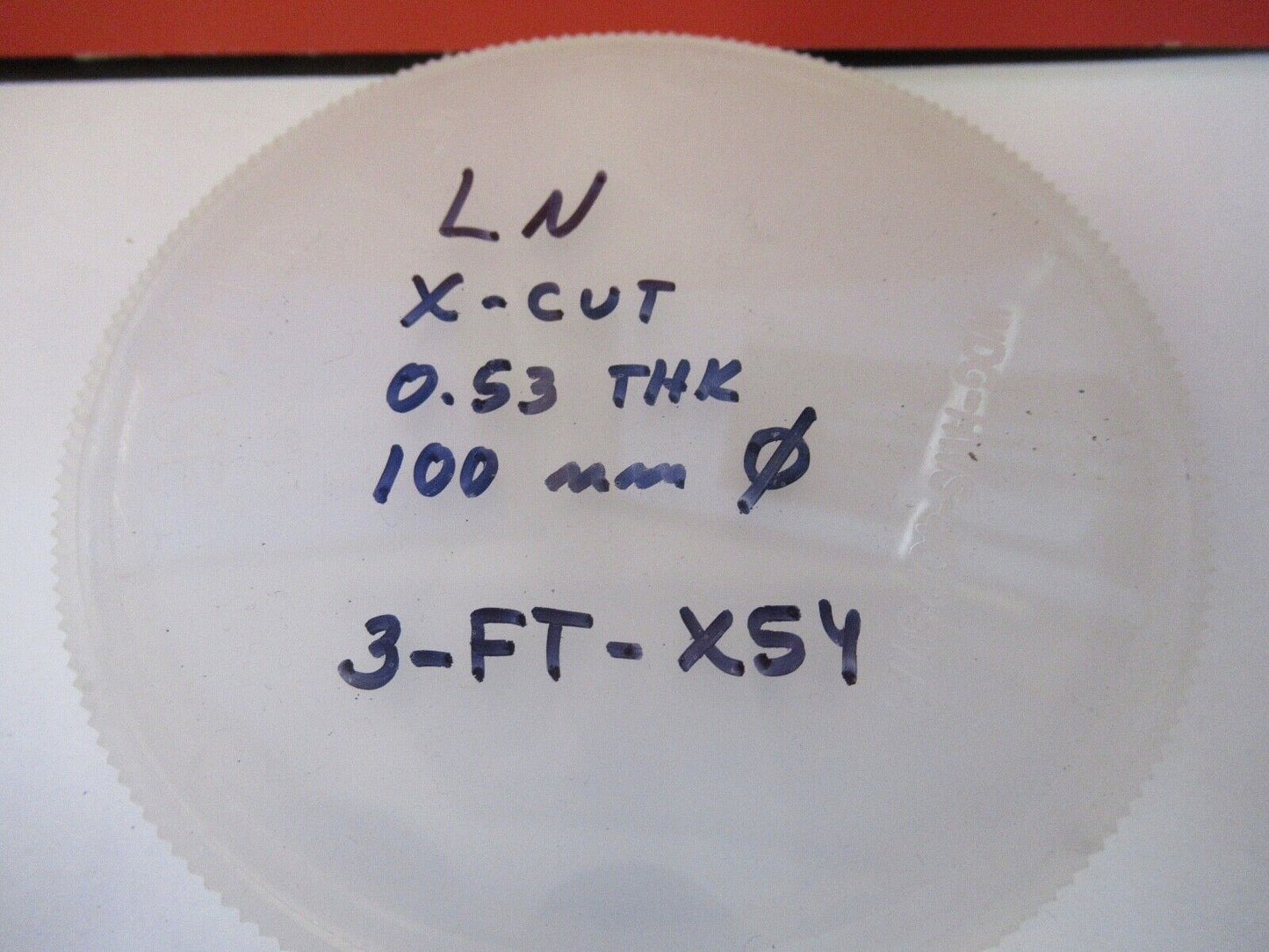 LITHIUM NIOBATE X-CUT 100mm WAFER PIEZO FREQUENCY NLO OPTIC AS PICTURED 3-FT-X54