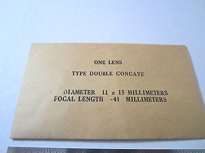 OPTISCHE LINSE DOPPELT KONKAV 11x15 mm FL -41 mm LASEROPTIK BIN#1B