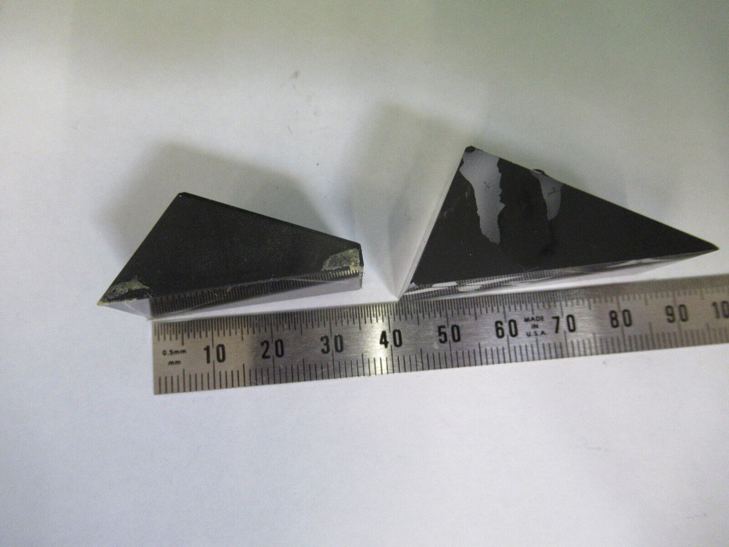 LOT 2 EA GLASS PRISM ZEISS needs coating MICROSCOPE PART AS PICTURED #R7-B-66