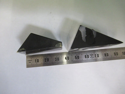 LOT 2 EA GLASS PRISM ZEISS needs coating MICROSCOPE PART AS PICTURED #R7-B-66