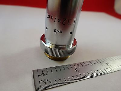 MICROSCOPE PART OBJECTIVE L32X LEITZ GERMANY OPTICS AS IS BIN#R2-C-08