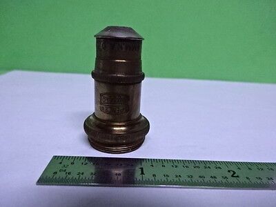 MICROSCOPE PART OBJECTIVE VINTAGE BRASS SPENCER 44X OPTICS AS IS #B2-M-16