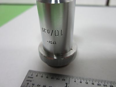 MICROSCOPE PART OBJECTIVE LEITZ WETZLAR 10X GERMANY OPTICS BIN#Q5-12