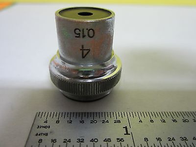 MICROSCOPE PART OBJECTIVE UNITRON 4X OPTICS BIN#L5-78