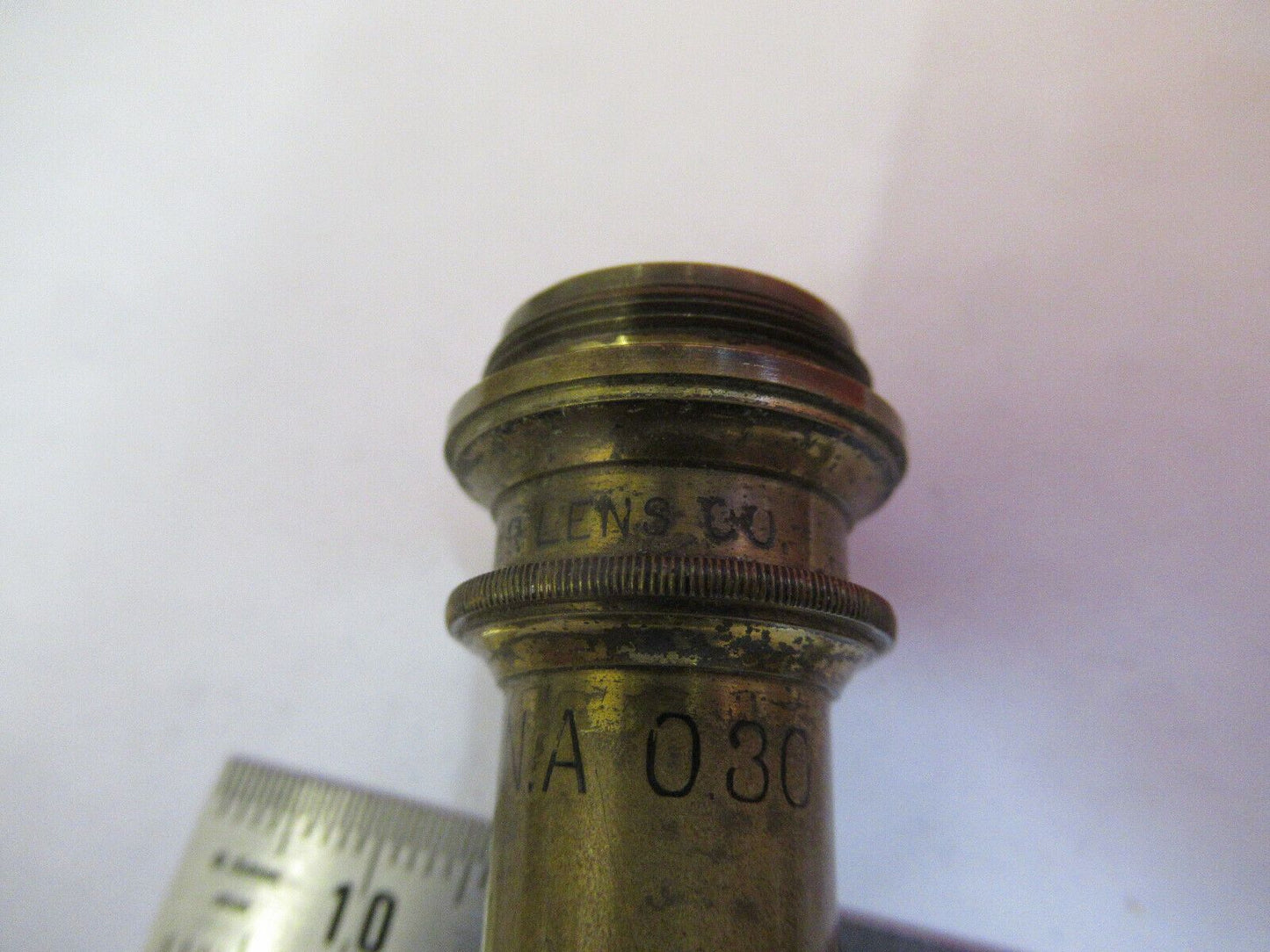 SPENCER ANTIQUE BRASS OPTICS 16mm OBJECTIVE MICROSCOPE PART AS PICTURED &Q3-B-14