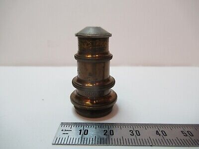 ANTIQUE BRASS OBJECTIVE SPENCER 4mm OPTICS MICROSCOPE PART AS PICTURED &83-B-33