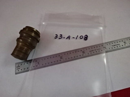 RARE BRASS ANTIQUE QUEEN OBJECTIVE MICROSCOPE PART OPTICS AS IS &33-A-108