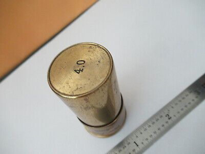 CARL ZEISS JENA 4mm EMPTY BRASS OBJECTIVE CAN MICROSCOPE AS PICTURED &F5-A-102