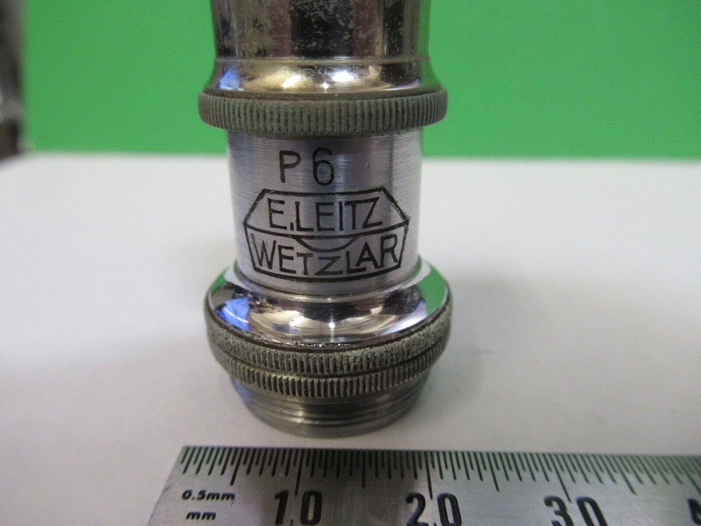 MICROSCOPE OBJECTIVE LEITZ 45X POL P6 GERMANY OPTICS AS PICTURED #S2-C-86