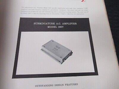 ENDEVCO VINTAGE INSTRUCTIONS MANUAL 2607 AMPLIFIER AS PICTURED &50-FT-02