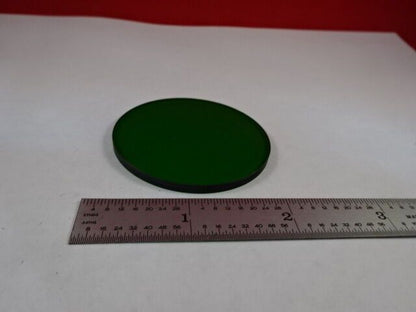 GREEN GLASS FILTER ROUND OPTICS MICROSCOPE PART AS IS #Z4-A-03