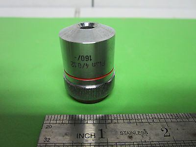 MICROSCOPE PART GERMANY OPTICS OBJECTIVE  HERTEL REUSS 4X BIN#3C-57