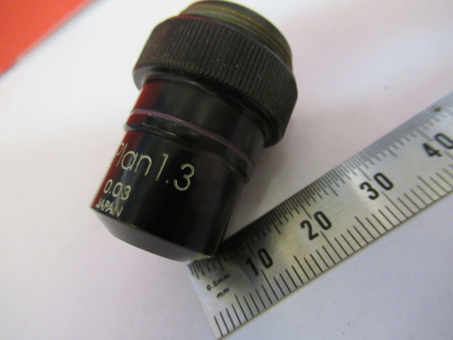 OLYMPUS JAPAN OBJECTIVE 1.3X RARE LENS MICROSCOPE PART as pictured B3-B-73