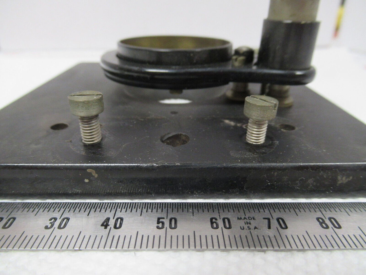 ANTIQUE BAUSCH LOMB OLD STAGE TABLE CASE MICROSCOPE PART AS PICTURED &W1-A-93