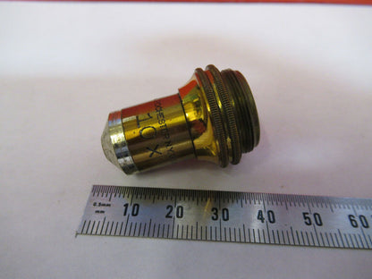 SPENCER ANTIQUE BRASS OPTICS 10X OBJECTIVE MICROSCOPE PART AS PICTURED &Q3-B-09