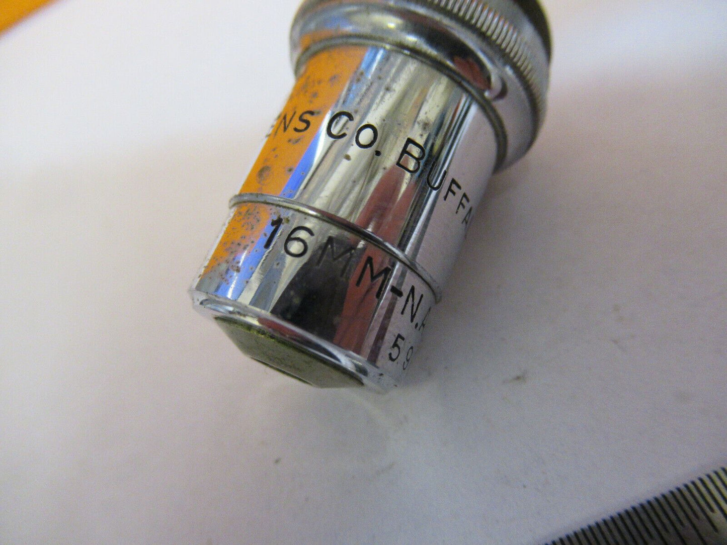 ANTIQUE SPENCER 16mm  10X LENS OBJECTIVE MICROSCOPE PART AS PICTURED &P9-A-30