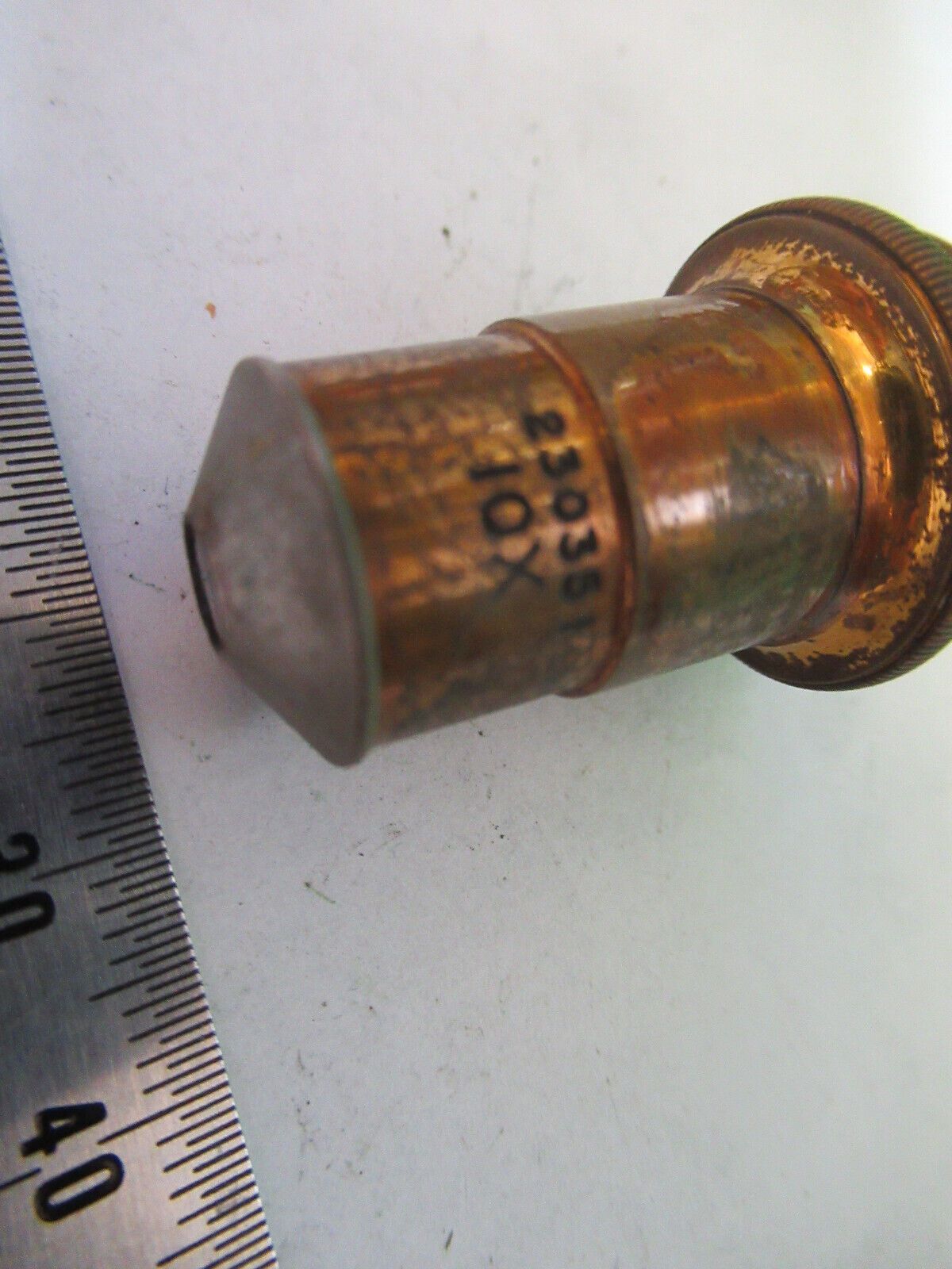 ANTIQUE BRASS SPENCER OBJECTIVE LENS OPTICS MICROSCOPE PART AS PICTURED Z1-A-136