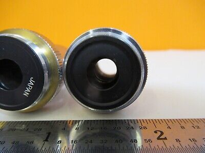 LOT 2 EA OBJECTIVE 10X 5X JAPAN OPTICS MICROSCOPE PART as pictured &A4-FT-95