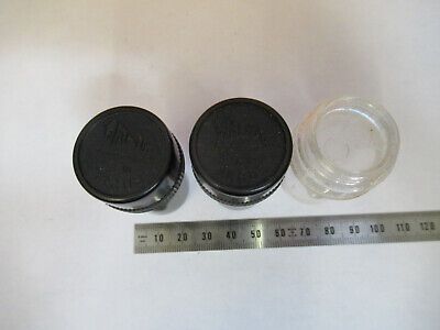 ANTIQUE LOT EMPTY OBJECTIVE CANISTERS MICROSCOPE PART AS PICTURED &H1-B-26