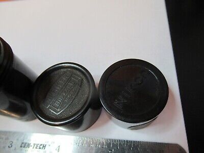 ANTIQUE LOT EMPTY OBJECTIVE CANS MICROSCOPE PART AS PICTURED #7B-B-118