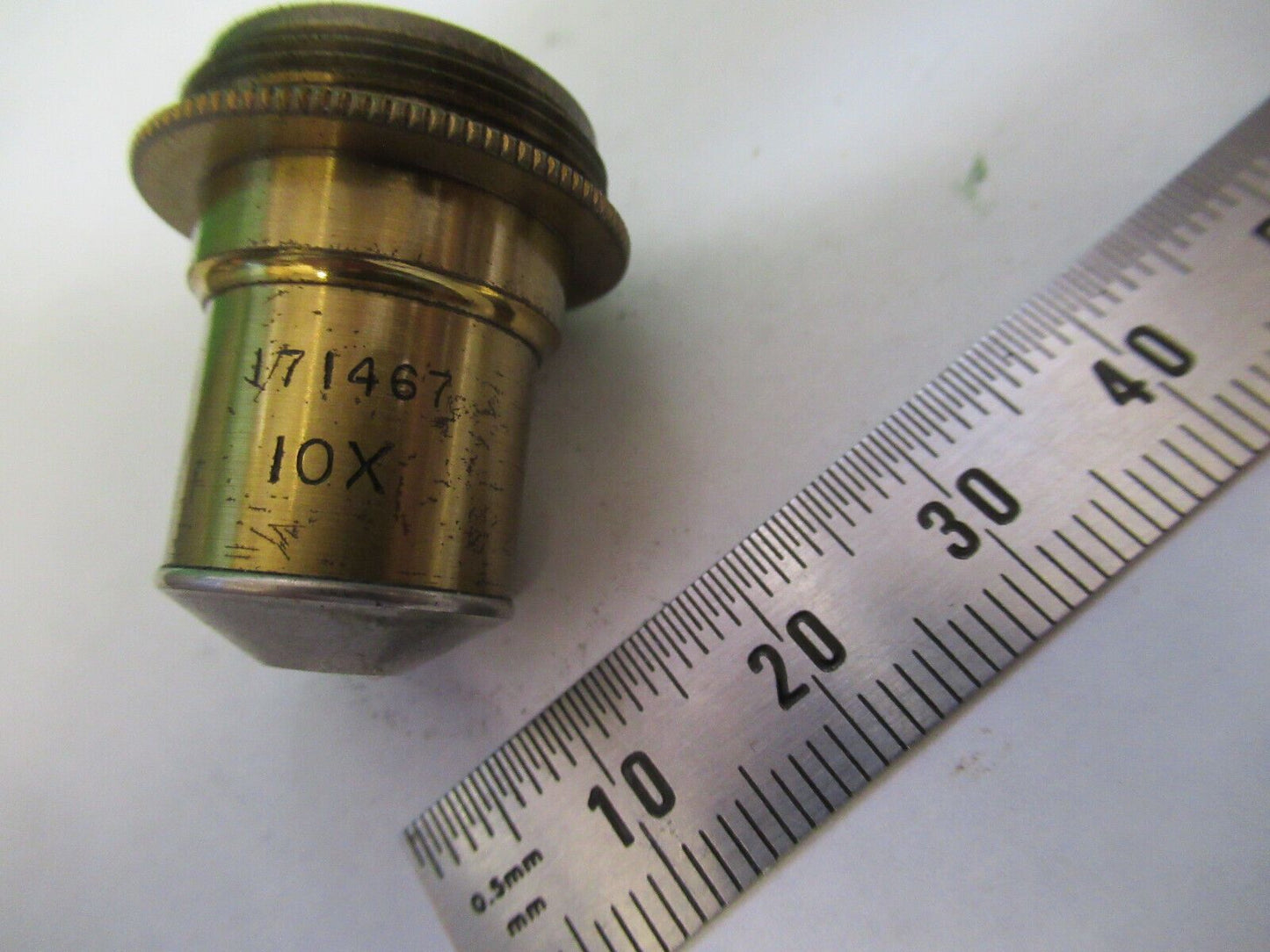 ANTIQUE SPENCER AO BRASS OBJECTIVE 10X MICROSCOPE PART AS PICTURED &75-B-10