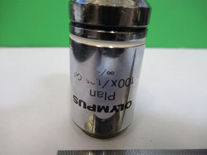 OLYMPUS OBJECTIVE INFINITY LENS 100X PL OPTICS MICROSCOPE PART AS PIC W5-B-105